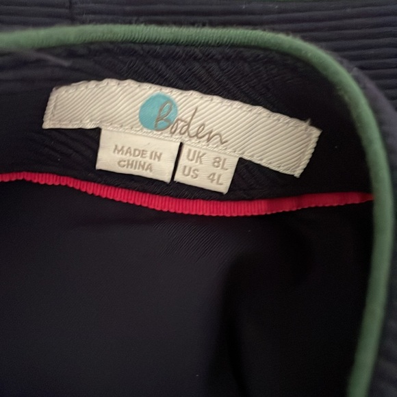 Boden Navy Dress Size 4L Pink & Green Trim - Picture 8 of 10